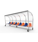 Verplaatsbare Dug-out model PRO met kuipstoelen