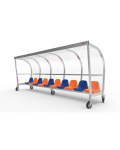 Verplaatsbare Dug-out model PRO met kuipstoelen