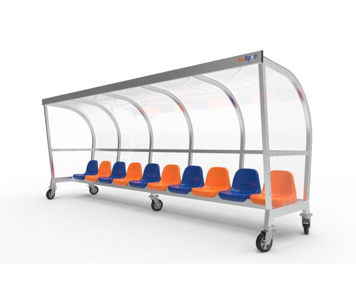 Verplaatsbare Dug-out model PRO met kuipstoelen